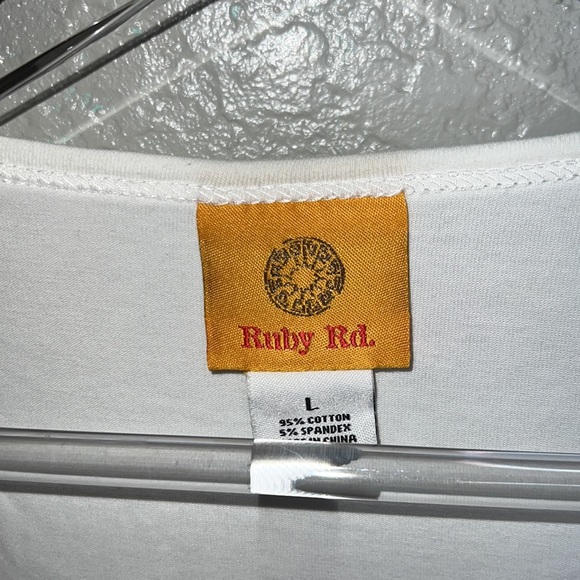 Ruby Rd White Top With Tassels and Beads Design - Picture 4 of 6